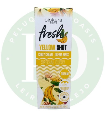 Salerm Cosmetics Biokera Curly Cream Yellow Shot Crema De Rizos Vegana 300 ml Método Curly