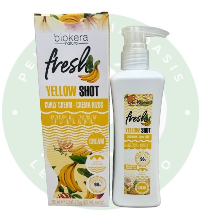 Salerm Cosmetics Biokera Curly Cream Yellow Shot Crema De Rizos Vegana 300 ml Método Curly