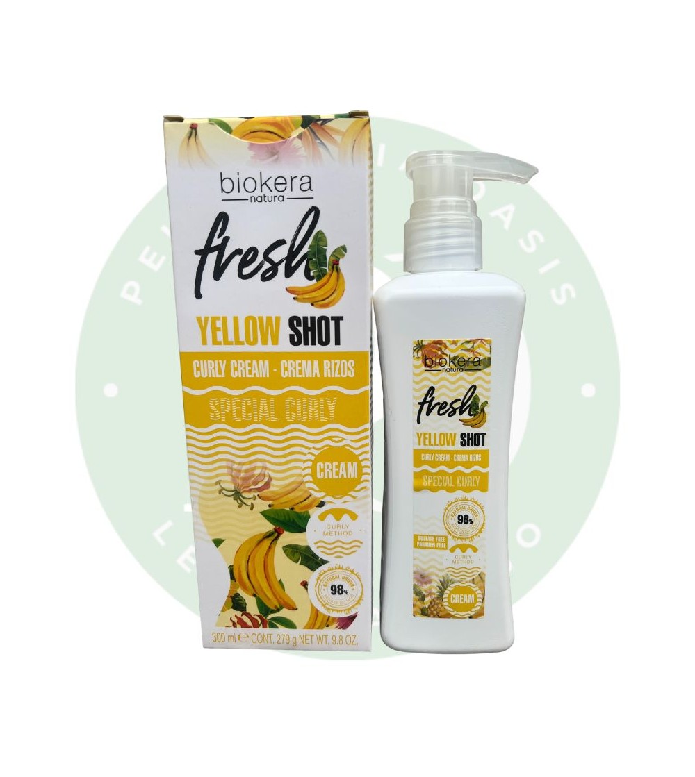 Salerm Cosmetics Biokera Curly Cream Yellow Shot Crema De Rizos Vegana 300 ml Método Curly