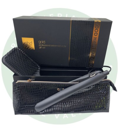 GHD Gold Gift Set | Plancha Profesional + Cepillo Paddle + Neceser